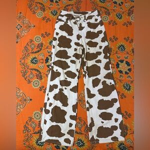 SHEIN brown Cow print pants